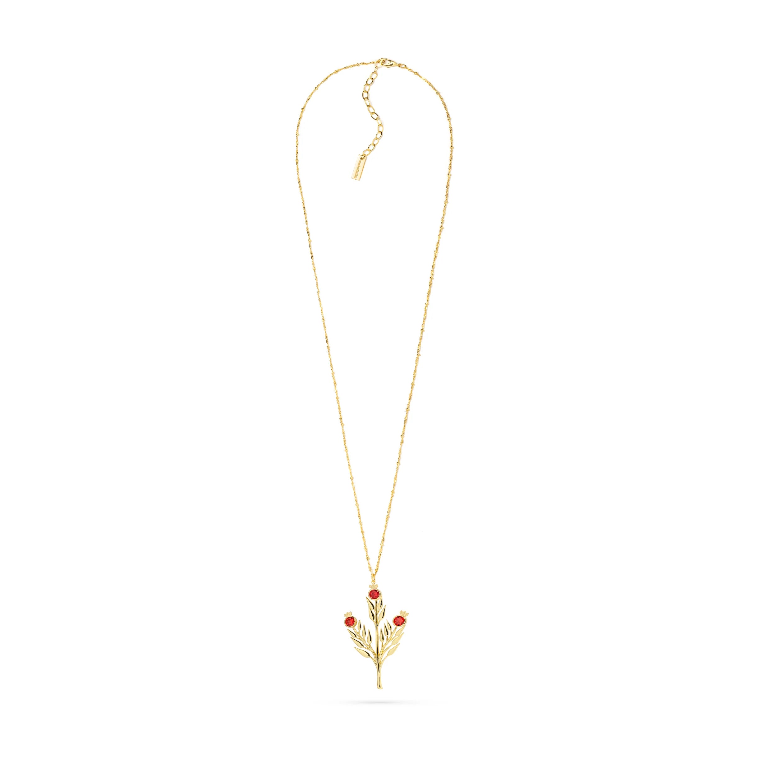 minimalist threader earrings gold Pomegranate Branch Necklace