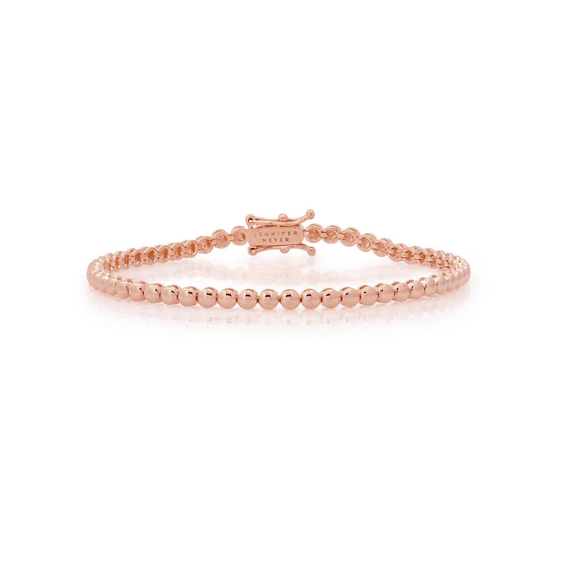 thin gold wire earrings Rose Gold Mini Bezel Tennis Bracelet