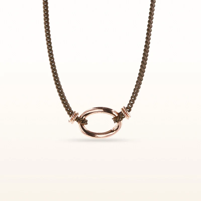 custom star sign necklace Rubber and Rose Gold Plated 925 Sterling Silver Oval Link and Double Strand Collar Necklace