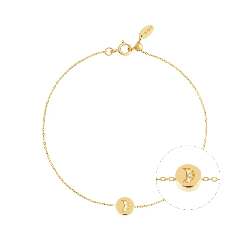 silver hoop earrings small Modern Words Fine Crescent 18K Gold Bracelet w. Diamond