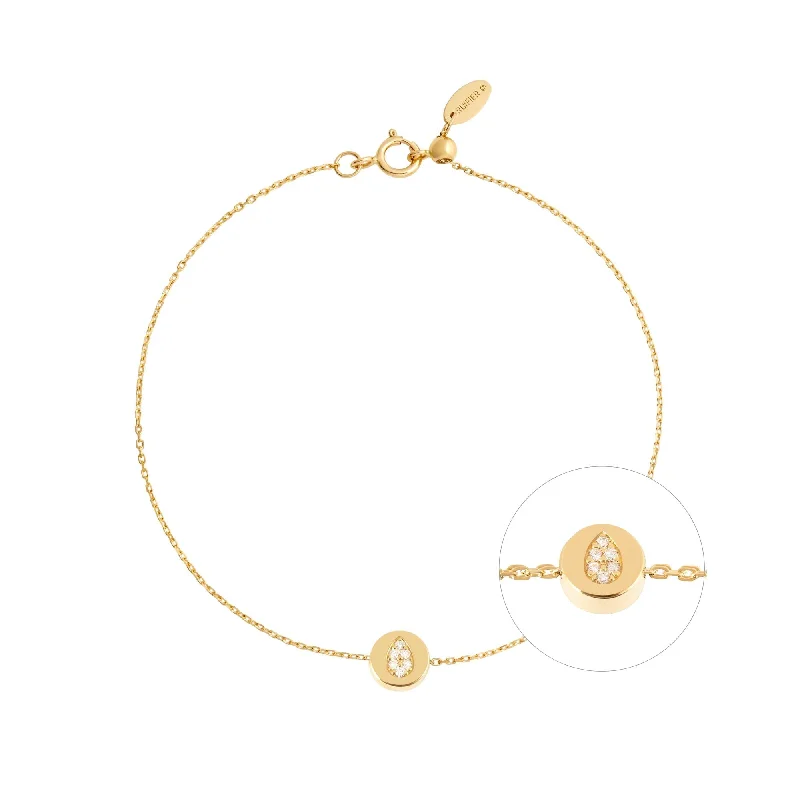 cubic zirconia eternity necklace Modern Words Fine Tear Drop 18K Gold Bracelet w. Diamond cubic zirconia eternity necklace Modern Words Fine Tear Drop 18K Gold Bracelet w. Diamond