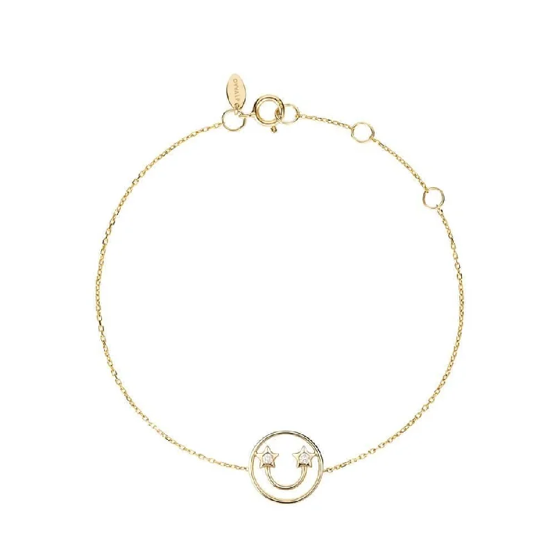 celestial moon and stars ring PETIT Beck 14K Gold Bracelet w. Diamond