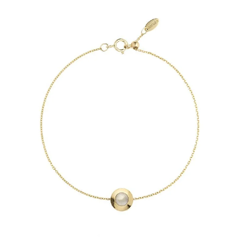 thin silver chain necklace Gems of Cosmo 18K Gold Bracelet w. Moonstone