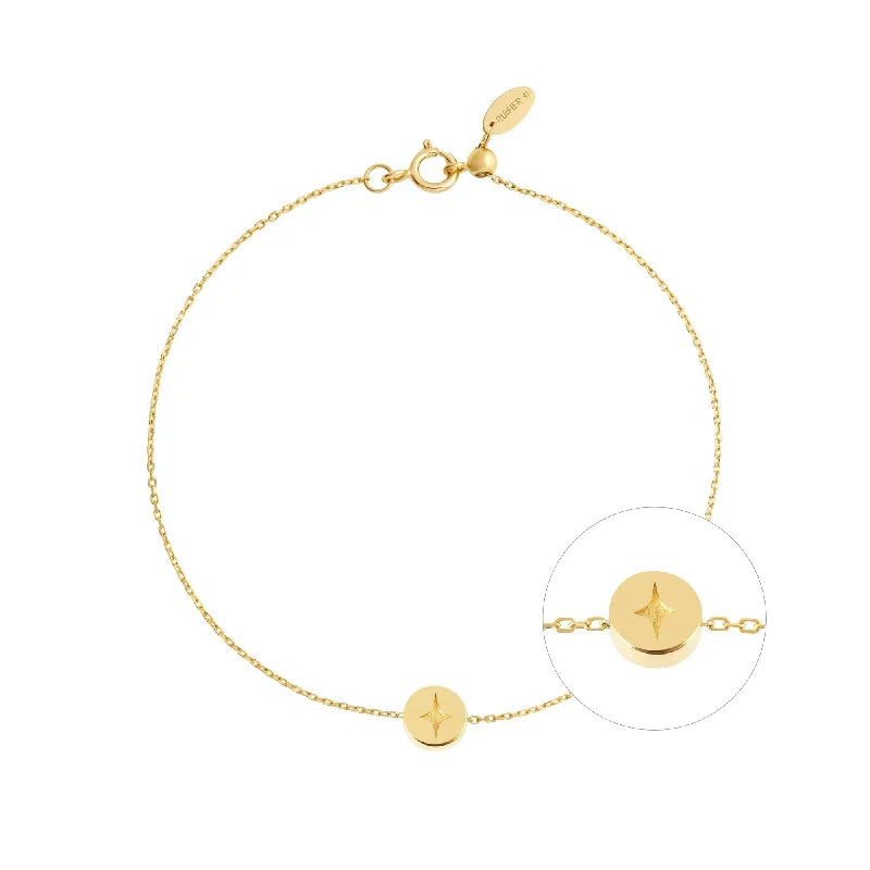 unique promise ring for girlfriend Modern Words Fine Light 18K Gold Bracelet