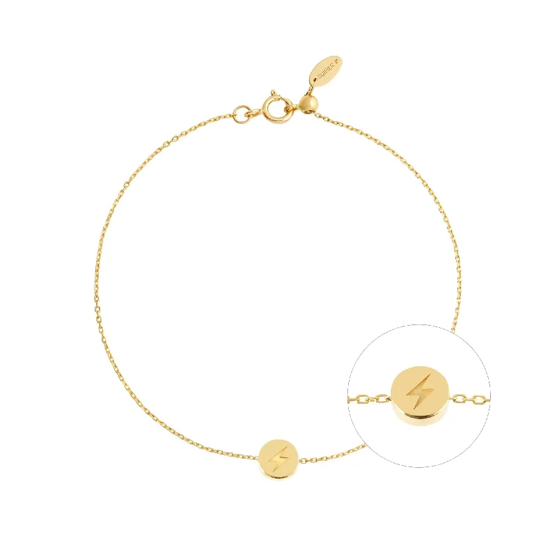 diamond tennis bracelet real Modern Words Fine Lightning 18K Gold Bracelet