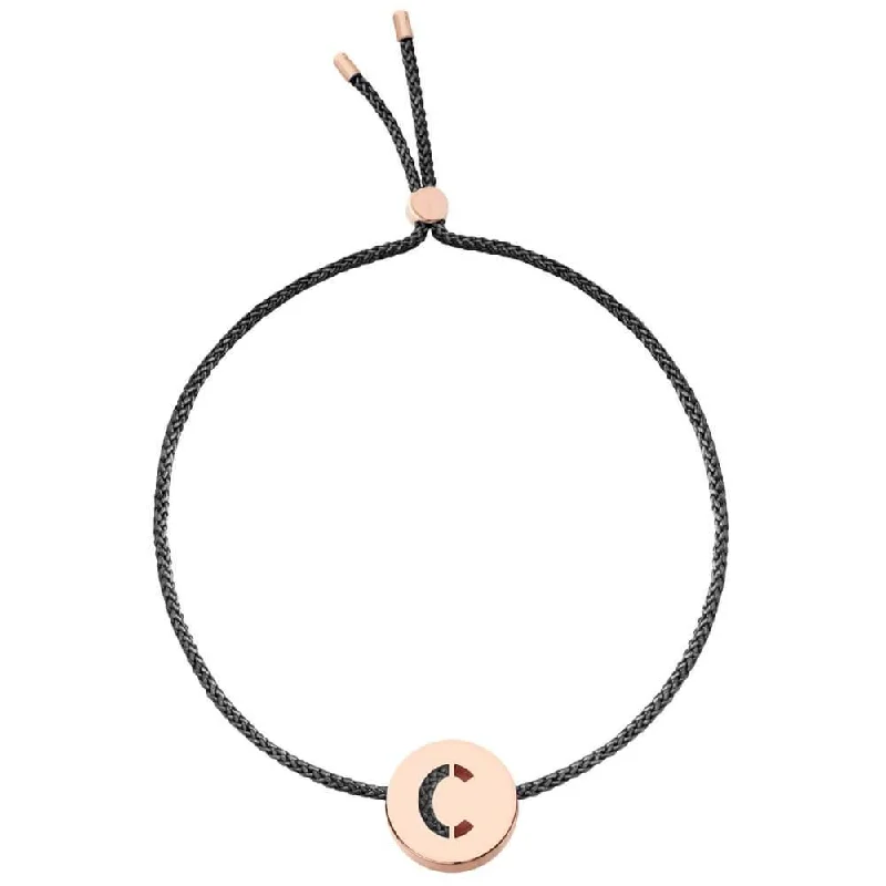men’s leather and silver bracelet ABC's - C - Sale Silver Bracelet