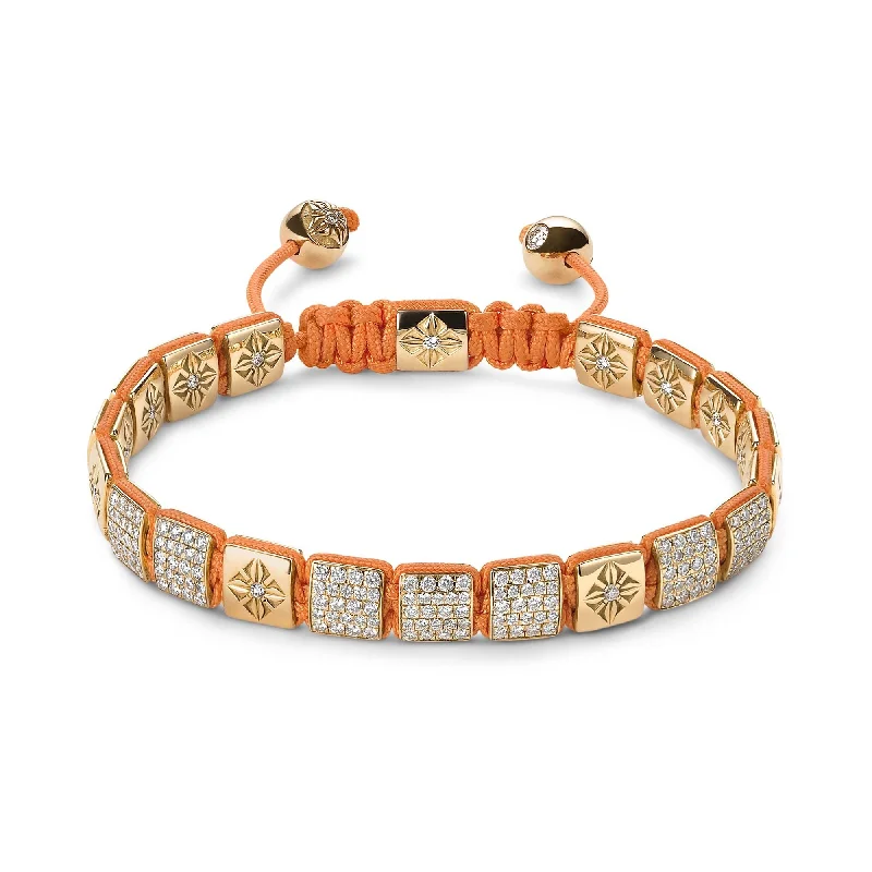 aquamarine birthstone necklace March 6mm Lock Orange 18K Gold Bracelet w. Diamond