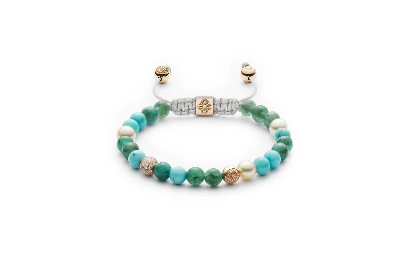 vintage diamond pendant necklace 6mm Non-braided Dusty White 18K Gold Bracelet w. Diamond, Emerald & Turquoise vintage diamond pendant necklace 6mm Non-braided Dusty White 18K Gold Bracelet w. Diamond, Emerald & Turquoise