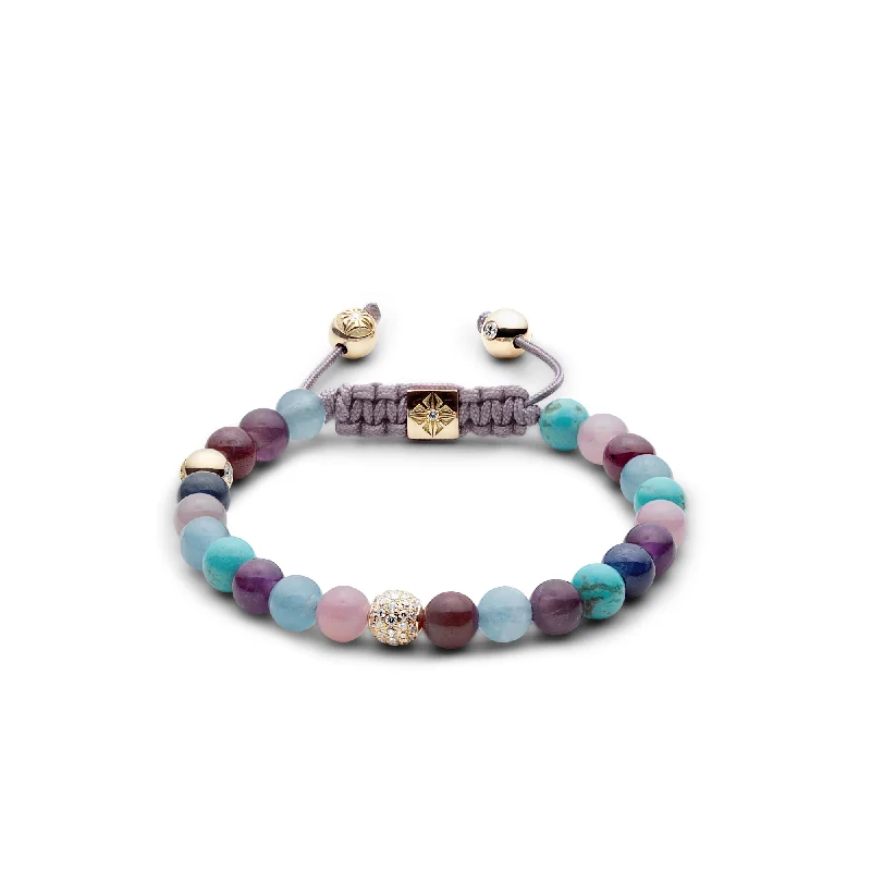 sterling silver dragonfly pendant 6mm Non-braided Lavender 18K Gold Bracelet w. Gemstones sterling silver dragonfly pendant 6mm Non-braided Lavender 18K Gold Bracelet w. Gemstones