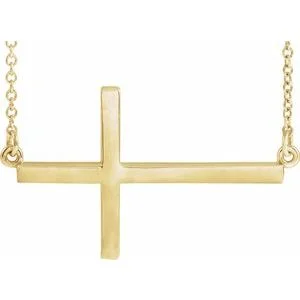 handcrafted gemstone ring women Sideways Cross Necklace