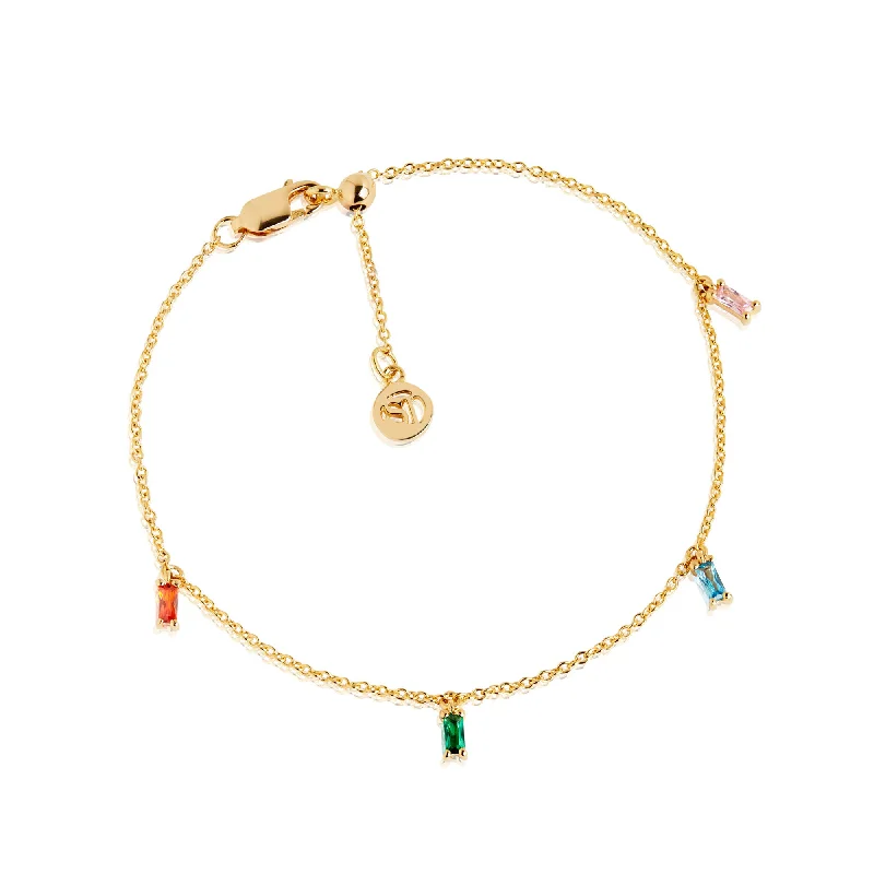wide gold cuff bracelet Princess Baquette Gold Plated Bracelet w. Pink, Blue, Green & Orange Zirconias wide gold cuff bracelet Princess Baquette Gold Plated Bracelet w. Pink, Blue, Green & Orange Zirconias