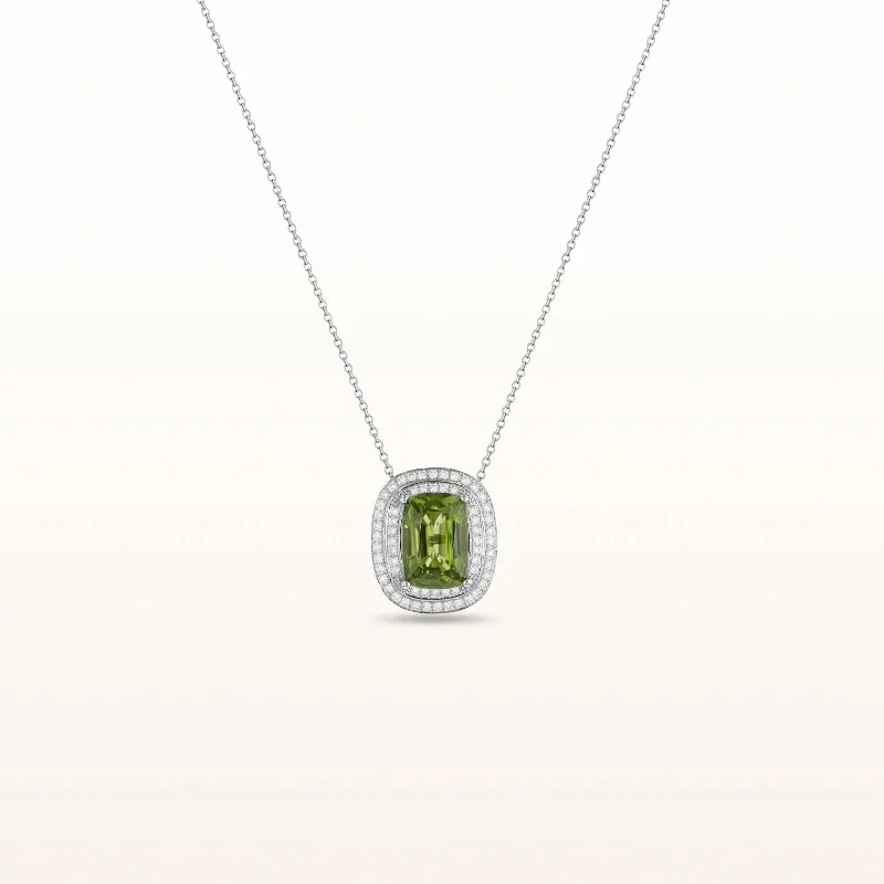 beaded wrap bracelet handmade Elongated Cushion Cut Peridot and Diamond Halo Pendant in 18kt White Gold beaded wrap bracelet handmade Elongated Cushion Cut Peridot and Diamond Halo Pendant in 18kt White Gold