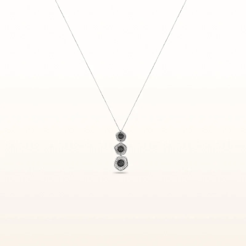 rose gold initial pendant necklace Three-Tiered Black and White Diamond Pendant in Blackened 18kt White Gold rose gold initial pendant necklace Three-Tiered Black and White Diamond Pendant in Blackened 18kt White Gold