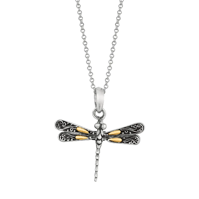 waterproof beach anklet stainless steel Silver & 18K Dragonfly Necklace