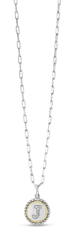 solid gold cartilage hoop Silver-18K Popcorn Initials Letter J Necklace