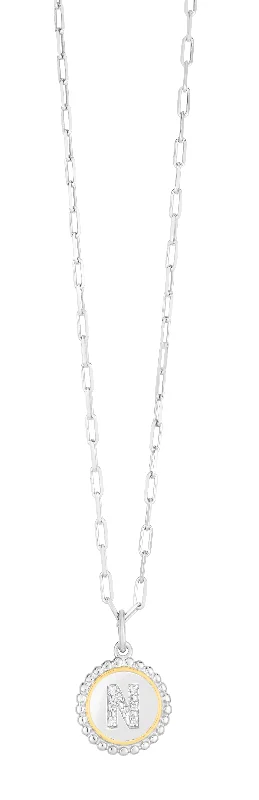 zodiac constellation bracelet silver Silver-18K Popcorn Initials Letter N Necklace