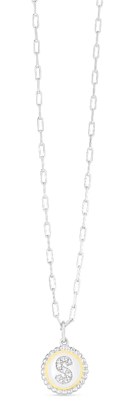 celestial sun and moon pendant Silver-18K Popcorn Initials Letter S Necklace