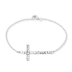 classic pearl strand necklace Silver Elegance Cross Bracelet