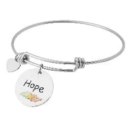 white gold diamond cluster ring Silver Hope Bracelet