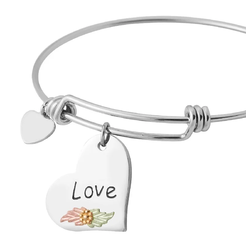 titanium black matte ring Black Hills Gold Silver Love Bracelet