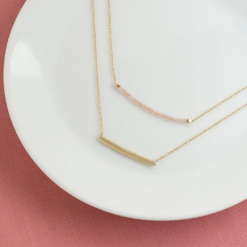 emerald-cut aquamarine necklace Simple Bar Necklace