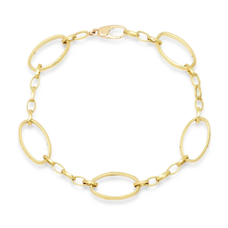 classic diamond hoop earrings Small and Large Edith Link Bracelet