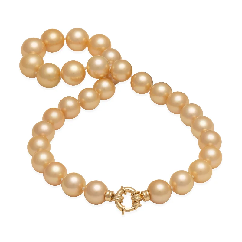 multi-gemstone eternity band 18-19" South Sea Gold Pearl Strand with Gold Clasp - 13-16mm multi-gemstone eternity band 18-19" South Sea Gold Pearl Strand with Gold Clasp - 13-16mm