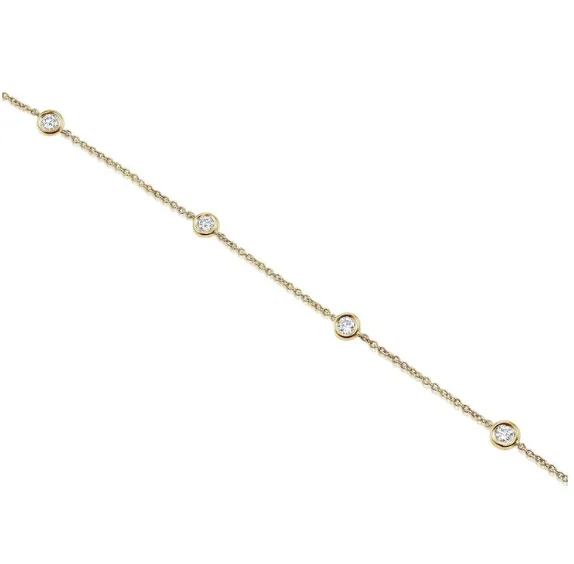 celestial sunburst ring gold Station Diamond Bracelet in 18K Yellow Gold (.50ctw)