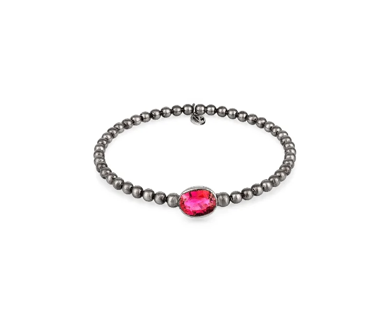 black stainless steel signet ring Stirata Bracelet Rubellite Rhodium