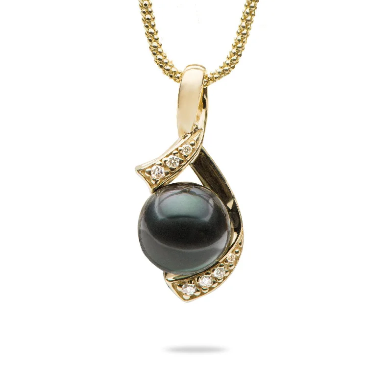 colorful gemstone engagement ring 18" Tahitian Black Pearl Necklace in Gold with Diamonds - 10-11mm colorful gemstone engagement ring 18" Tahitian Black Pearl Necklace in Gold with Diamonds - 10-11mm