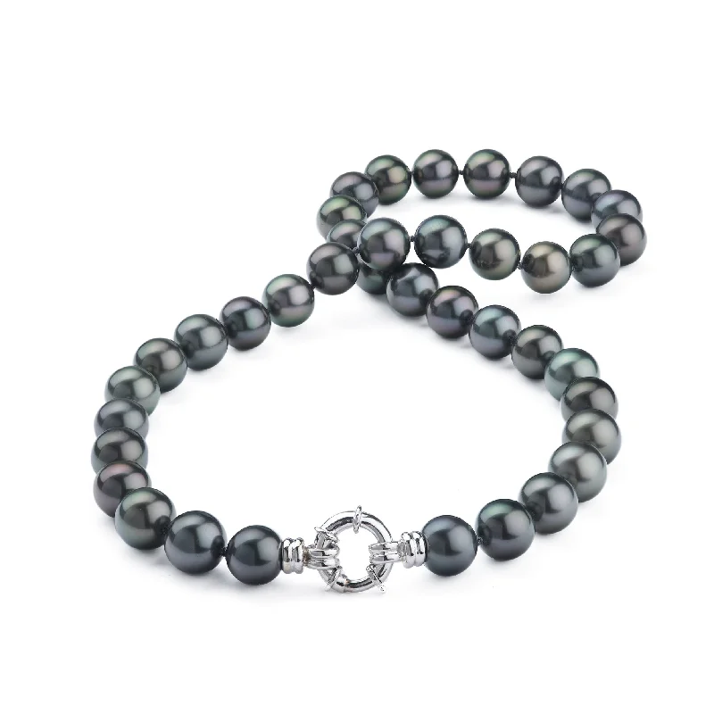 handmade wooden bead necklace 18-19" Tahitian Black Pearl Strand with White Gold Clasp - 10-11mm handmade wooden bead necklace 18-19" Tahitian Black Pearl Strand with White Gold Clasp - 10-11mm