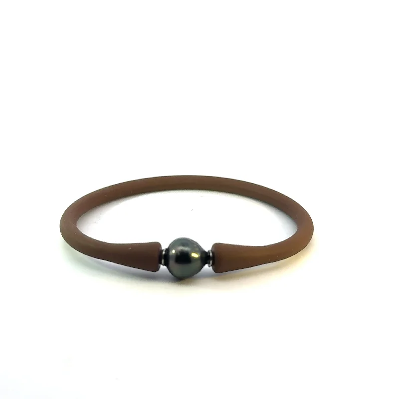 hexagon-shaped engagement ring unique Tahitian Bracelet Brown