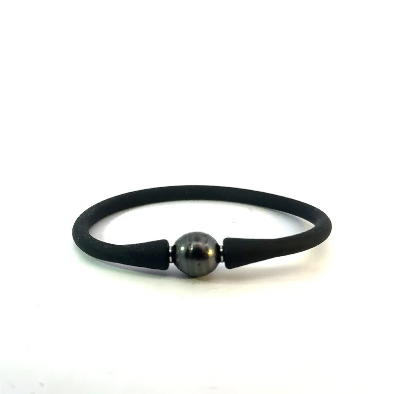 silver infinity knot ring Tahitian Pearl Bracelet Black