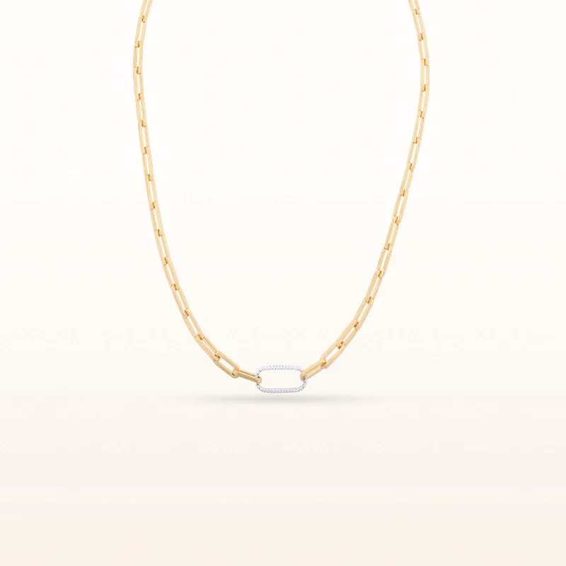 sterling silver herringbone chain Two-Tone 925 Sterling Silver Paperclip Necklace
