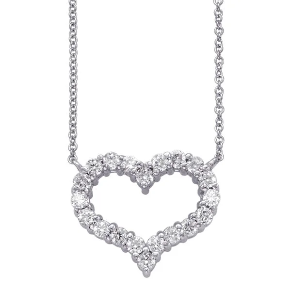 vintage rose gold engagement ring White Gold Diamond Heart Necklace