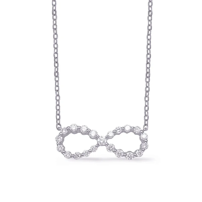 men’s silver wedding band White Gold Diamond Infinity Necklace