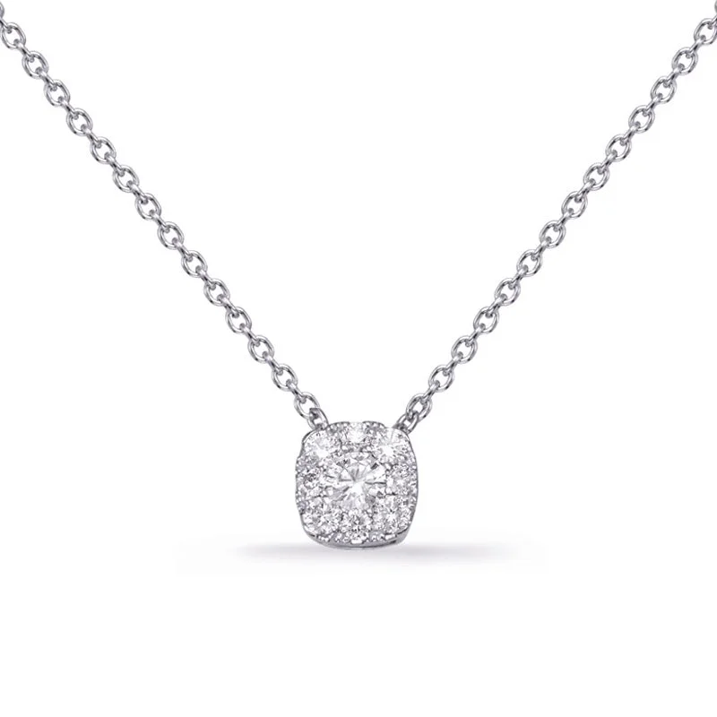silver wedding band with engraving White Gold Diamond Necklace