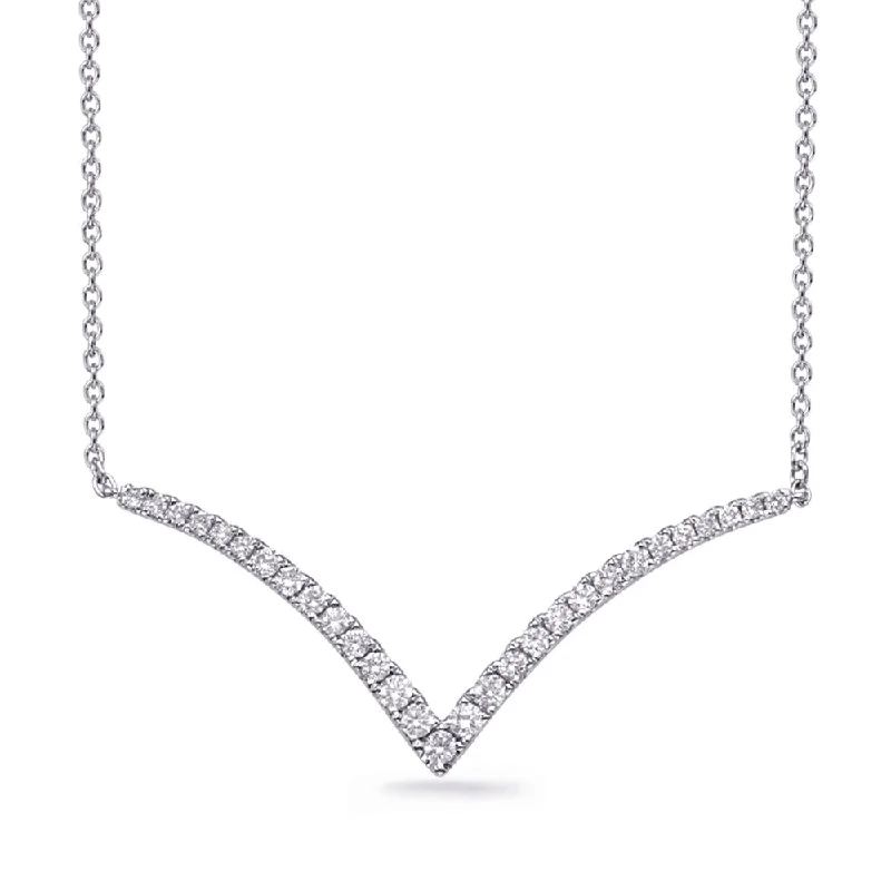 simple gold hoop earrings White Gold Diamond Necklace