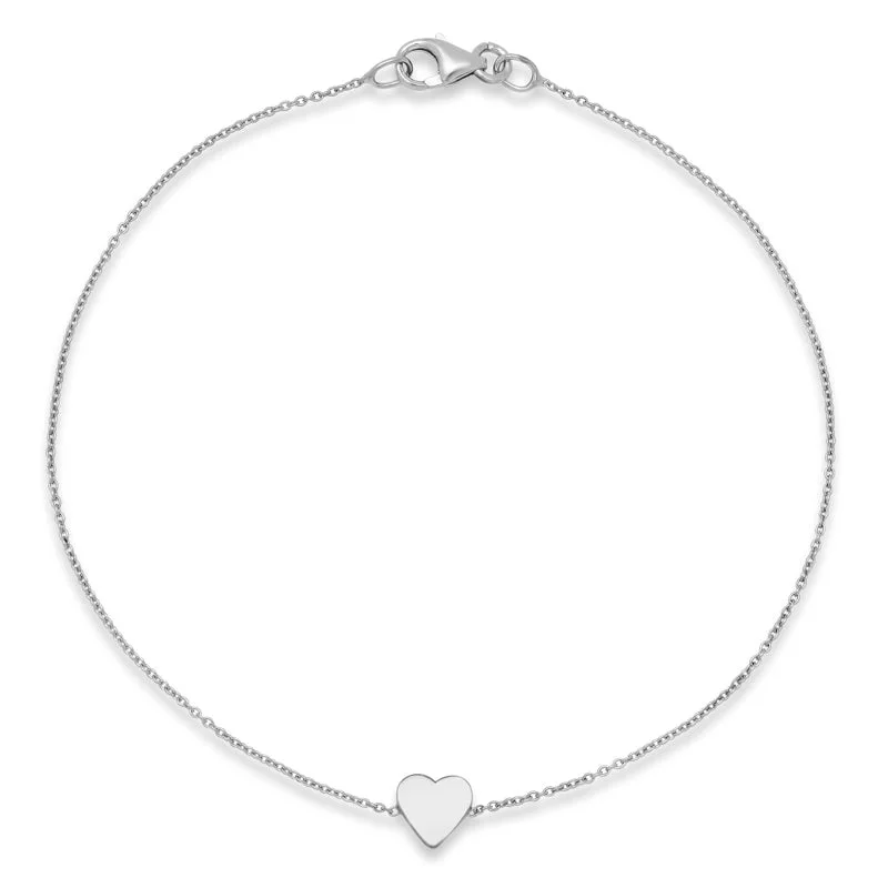 personalized couple rings White Gold Mini Heart Bracelet