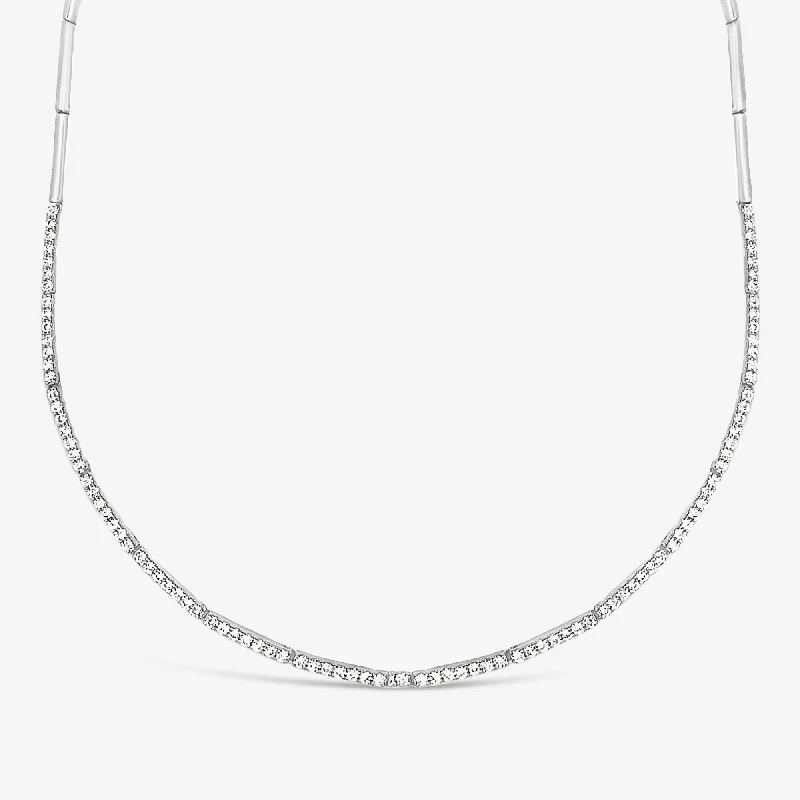 classic gemstone stud earrings 0.75CT Flex-Bar Diamond Half Way Tennis Necklace