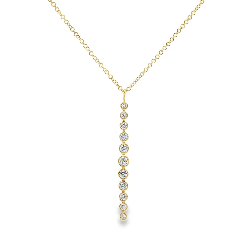adjustable toe ring silver Yellow Gold Diamond Bar Pendant
