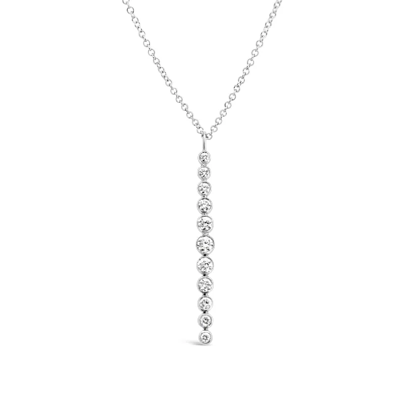 gold bar earrings minimalist White Gold Diamond Bar Pendant