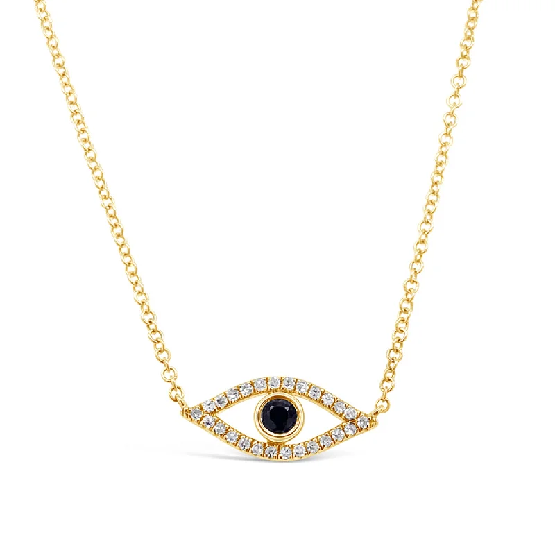rose gold anklet chain Yellow Gold Sapphire and Diamond Evil Eye Necklace