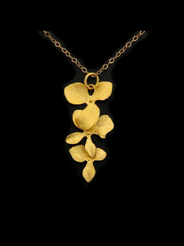 black diamond eternity band Orchid Cascade Necklace