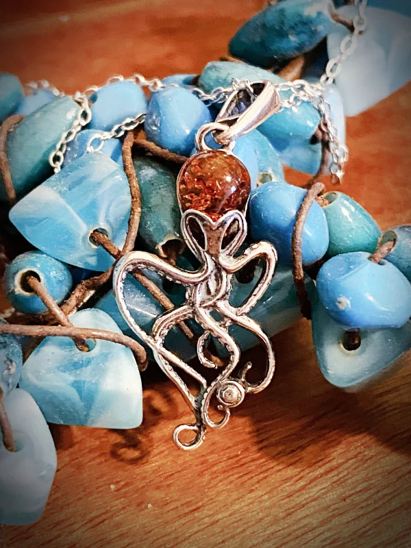 elegant marquise diamond ring Amber Octopus Necklace