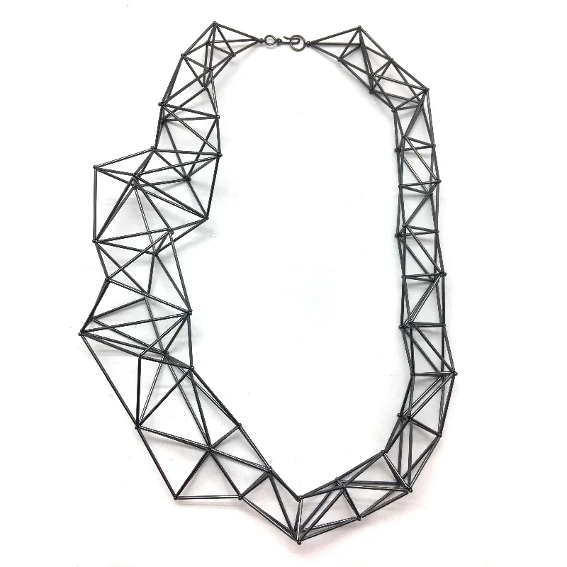 rose gold ring with diamonds 3D Cage Necklace - Oxi