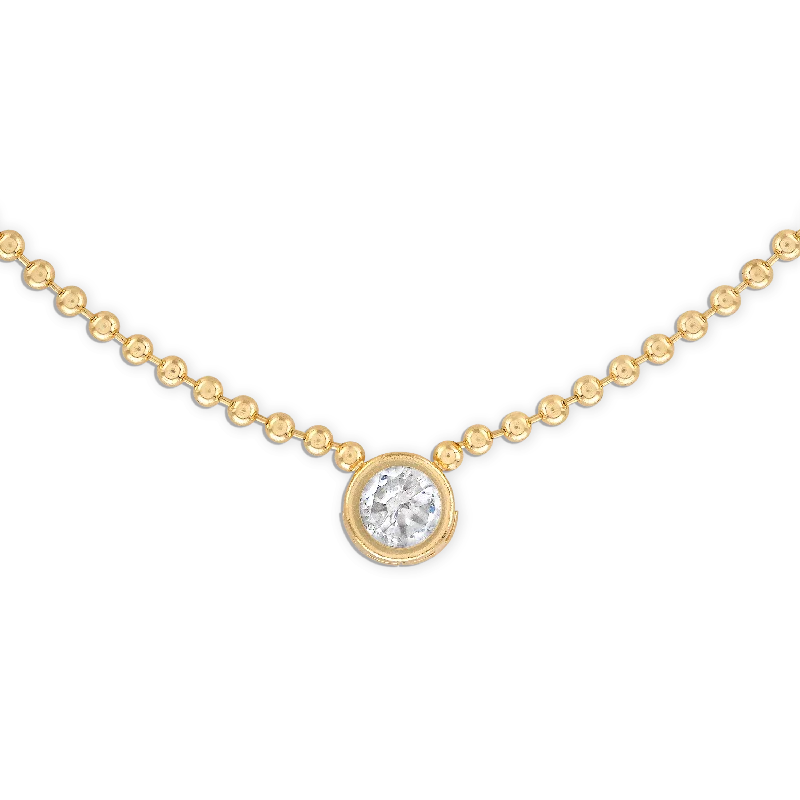 modern geometric earrings gold 3MM Crystal Gold Ball Chain Necklace
