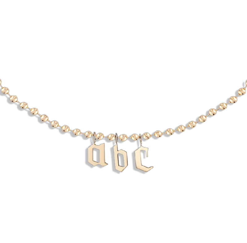 celestial galaxy planet earrings Gold Ball Gothic Initial Chain Necklace