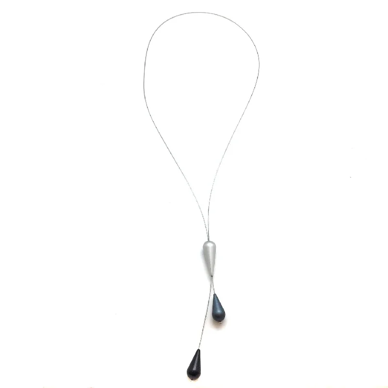 eternity ring for anniversary Adjustable Bolo Necklace - Black and Gray