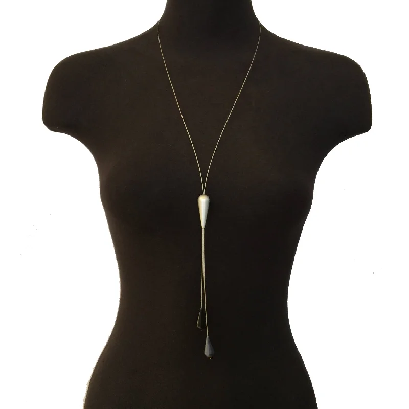 rose gold bezel ring Adjustable Bolo Necklace - Silver/Grey/Black